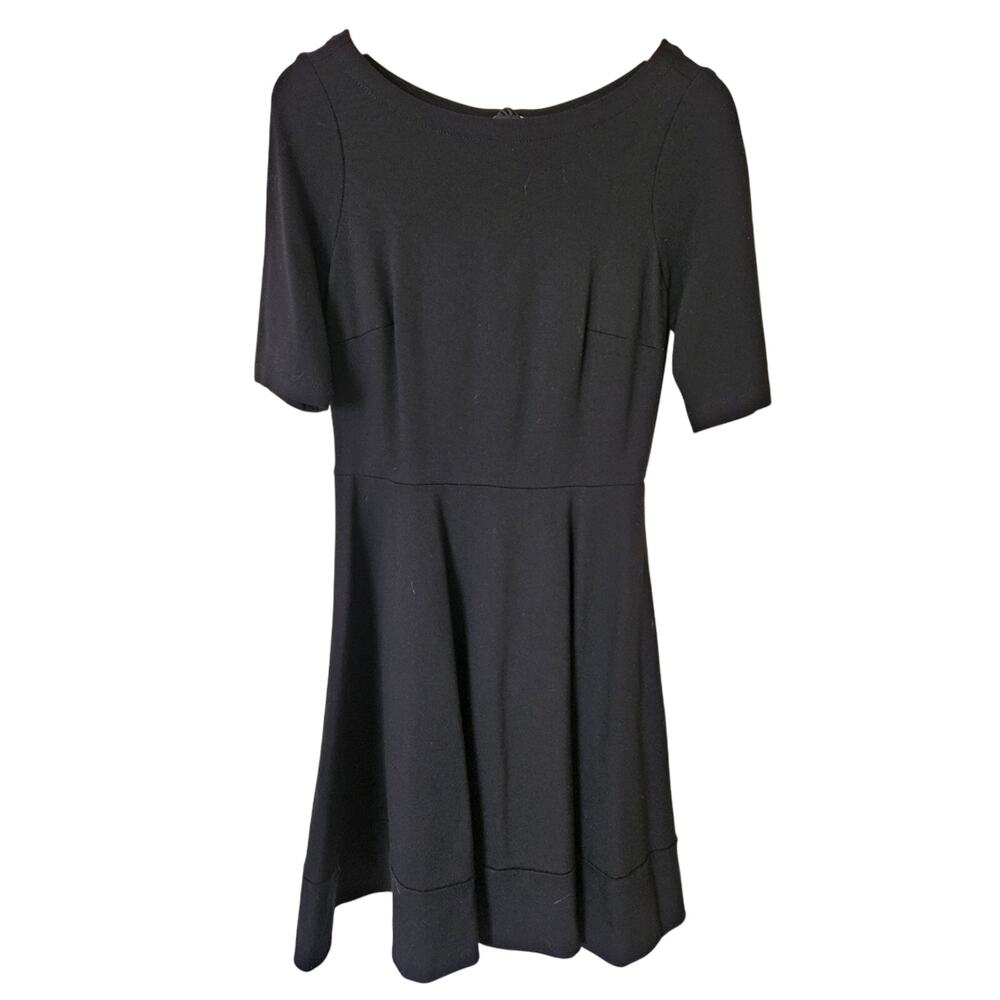 Kate Spade Womens Black Ponte Knit Dress Lace Up Back Fit Flare Cocktail Size XS